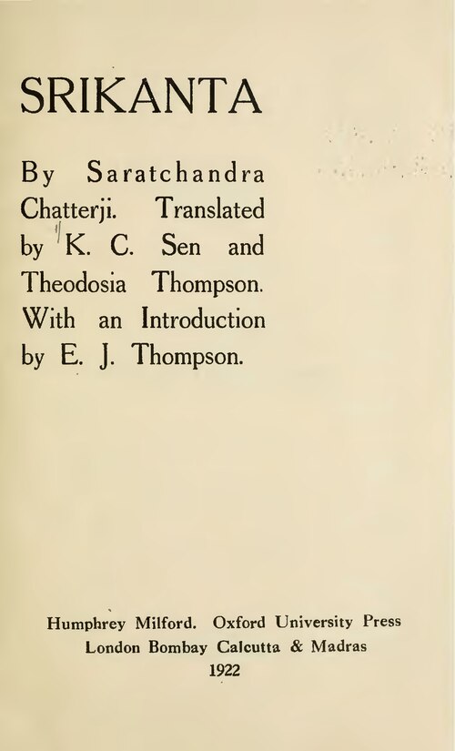 Srikanto by Saratchandra Chattopadhyay all Episode